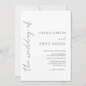 シンプルモダン書結婚の 招待状 (正面)