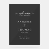 シンプルモダン書「ようこそ」結婚の アクリルサイン (正面)