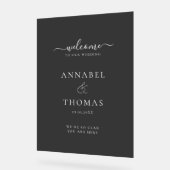 シンプルモダン書「ようこそ」結婚の アクリルサイン (傾斜)