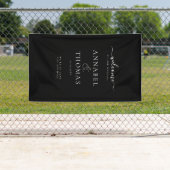 シンプルモダン書「ようこそ」結婚の 横断幕 (インサイチュ)