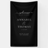 シンプルモダン書「ようこそ」結婚の 横断幕 (縦)