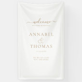 シンプルモダン書「ようこそ」結婚の 横断幕 (縦)