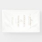 シンプルモダン書「ようこそ」結婚の 横断幕 (横)