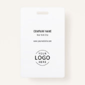 シンプルモダン最小カスタム従業員ID バッジ (裏面)