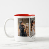 シンプルモダン最高のMom Ever 4 Photos Collage ツートーンマグカップ (左)