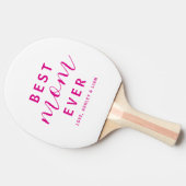 シンプルモダン最高のMom Ever Hot Pink Script 卓球ラケット (横)