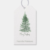 シンプルモダン木パーソナライズされたのクリスマス ギフトタグ (正面)