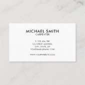 シンプルモダン木大工 名刺 (裏面)