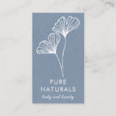 シンプルモダン植物葉中性ブルーモダン 名刺 (正面)