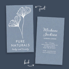 シンプルモダン植物葉中性ブルーモダン 名刺