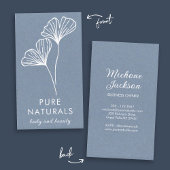 シンプルモダン植物葉中性ブルーモダン 名刺