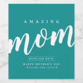 シンプルモダン母の日パーソナライズされた ワインラベル (シングルラベル)