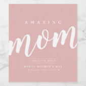 シンプルモダン母の日パーソナライズされた ワインラベル (シングルラベル)