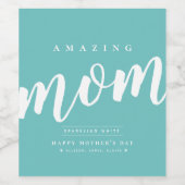 シンプルモダン母の日パーソナライズされた ワインラベル (シングルラベル)