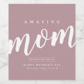 シンプルモダン母の日パーソナライズされた ワインラベル (シングルラベル)