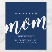 シンプルモダン母の日パーソナライズされた ワインラベル (シングルラベル)