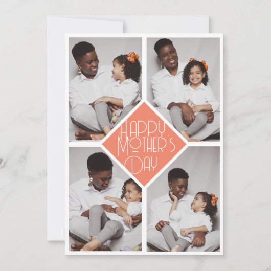 シンプルモダン母の日写真家族コラージュ シーズンカード (正面)