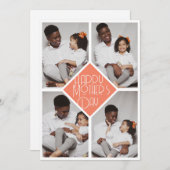 シンプルモダン母の日写真家族コラージュ シーズンカード (正面/裏面)