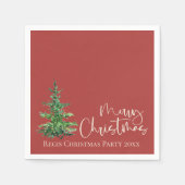 シンプルモダン水の色の木クリスマスパーティー スタンダードカクテルナプキン (正面)