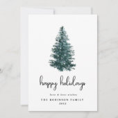 シンプルモダン水の色クリスマスツリー シーズンカード (正面)