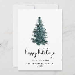 シンプルモダン水の色クリスマスツリー シーズンカード