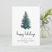 シンプルモダン水の色クリスマスツリー シーズンカード (スタンド正面)