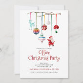 シンプルモダン水カラーオフィスクリスマスパーティー 招待状 (正面)