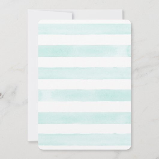 シンプルモダン水カラーフローラバラアクアブルー 招待状 (裏面)