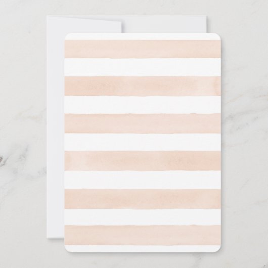 シンプルモダン水カラーフローラバラピーチコーラル 招待状 (裏面)