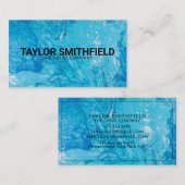 シンプルモダン水彩青桃色の絵画ブシン 名刺 (正面/裏面)