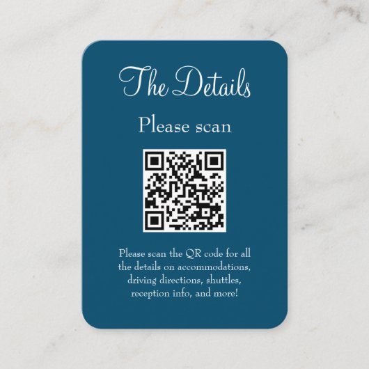 シンプルモダン海ブ結婚ルーの詳細QRコード エンクロージャーカード (正面)