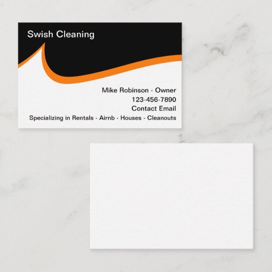 シンプルモダン清掃サービス 名刺 (正面/裏面)