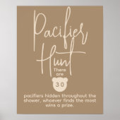 シンプルモダン熊ベビーシャワー狩りゲーム ポスター (正面)