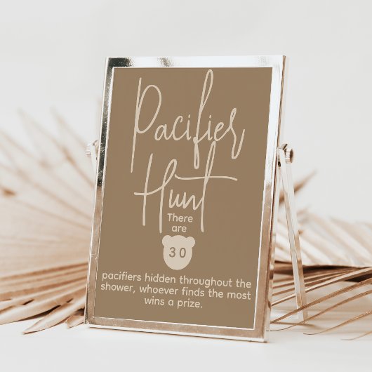 シンプルモダン熊ベビーシャワー狩りゲーム ポスター