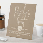 シンプルモダン熊ベビーシャワー狩りゲーム 台座サイン (インサイチュ)