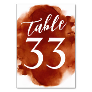 シンプルモダン燃オレンジ色 テーブルナンバー