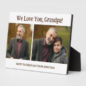 シンプルモダン父の日おじいちゃん2写真家族 フォトプラーク (側面)