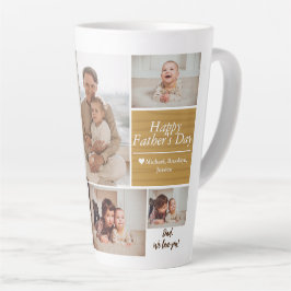 シンプルモダン父の日の写真ファミリーコラージュカー カフェラテマグ