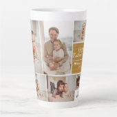 シンプルモダン父の日の写真ファミリーコラージュカー カフェラテマグ (正面)