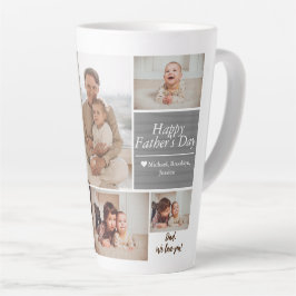 シンプルモダン父の日の写真ファミリーコラージュカー カフェラテマグ