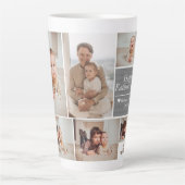 シンプルモダン父の日の写真ファミリーコラージュカー カフェラテマグ (正面)