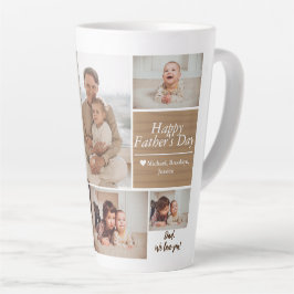 シンプルモダン父の日の写真ファミリーコラージュカー カフェラテマグ