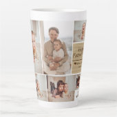 シンプルモダン父の日の写真ファミリーコラージュカー カフェラテマグ (正面)