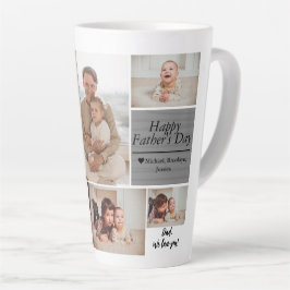 シンプルモダン父の日の写真ファミリーコラージュカー カフェラテマグ