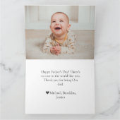 シンプルモダン父の日の写真ファミリーコラージュカー カード (内部)