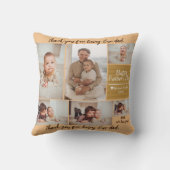 シンプルモダン父の日の写真ファミリーコラージュカー クッション (裏面)