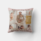 シンプルモダン父の日の写真ファミリーコラージュカー クッション (裏面)