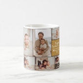 シンプルモダン父の日の写真ファミリーコラージュカー コーヒーマグカップ (中央)