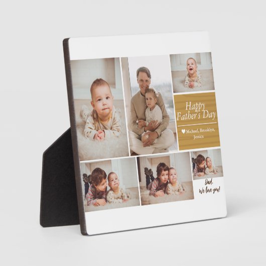 シンプルモダン父の日の写真ファミリーコラージュカー フォトプラーク (正面)