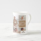 シンプルモダン父の日の写真ファミリーコラージュカー ボーンチャイナマグカップ (正面右)